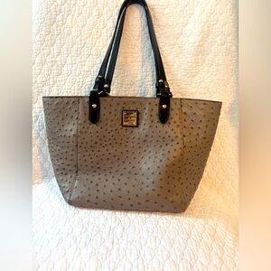 DOONEY & BOURKE OSTRICH Grey & Black Tote Bag